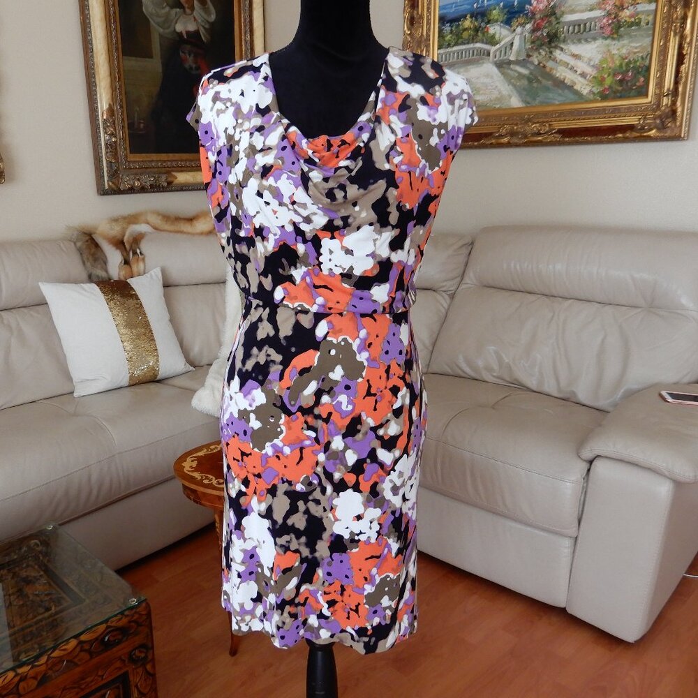 NWOT Hugo Boss Dress Artistic Geometric Pattern Striking Colors S